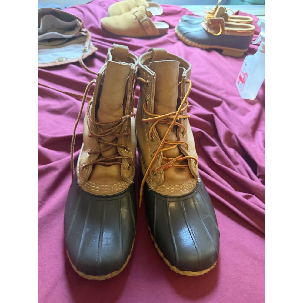 LL Bean Boot Duck Womens Bean Leather Boots Size 8